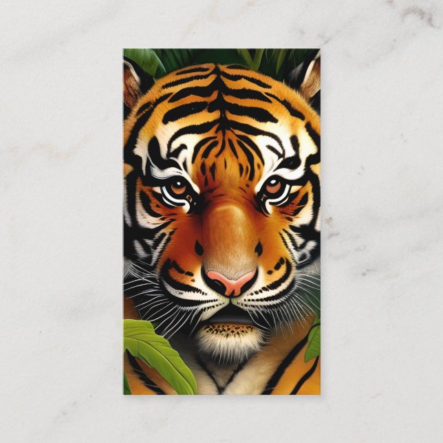 Carte D'appel Peinture haute résolution d'un tatouage de tigre d (Devant)