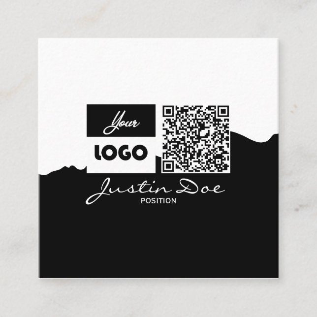 Carte D'appel Personal Calling Card with QR code Black & White (Devant)