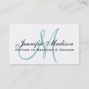 Carte d'appel personnalisée Elegant Blue Monogram