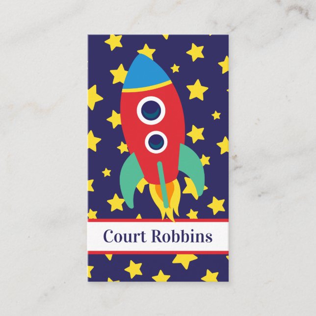 Carte d'appel personnalisée Space Rocket (Devant)