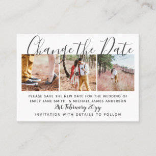 Carte D'appel PHOTO CHANGER LA DATE Petit Mariage élégant