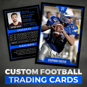 Carte D'appel Photo du joueur de football de base-ball Blue Foot