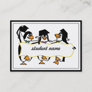 Carte D'appel Pingouins diplômés avec bannière