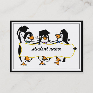 Carte D'appel Pingouins diplômés avec bannière