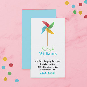 Carte d'appel Pinwheel pour enfants