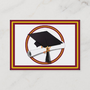 Carte D'appel Plafond de diplôme avec diplôme - Or & Rouge