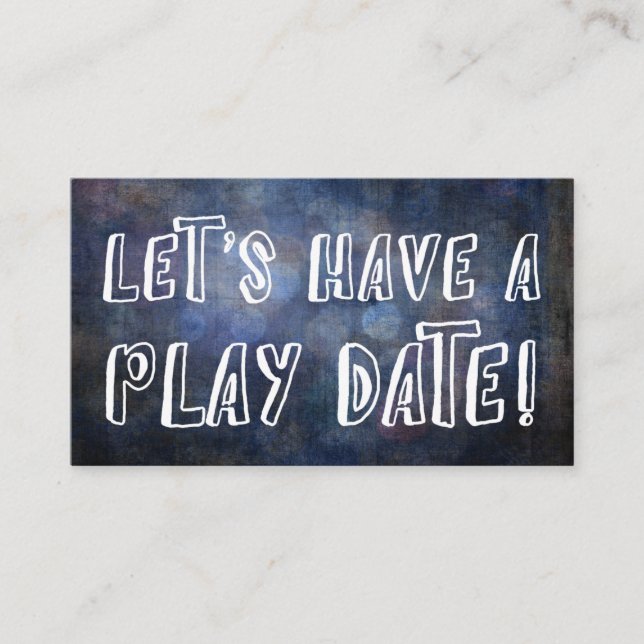 Carte D'appel Police Joueuse Bleu foncé Grunge Mommy Date de jeu (Devant)