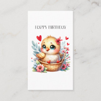 Carte D'appel Poulet de naissance mignon.