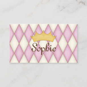 Carte d'appel Princesse personnalisée Arlequin ros