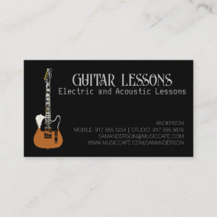 Carte D'appel Professeur de Guitare Leçons Électriques & Acous