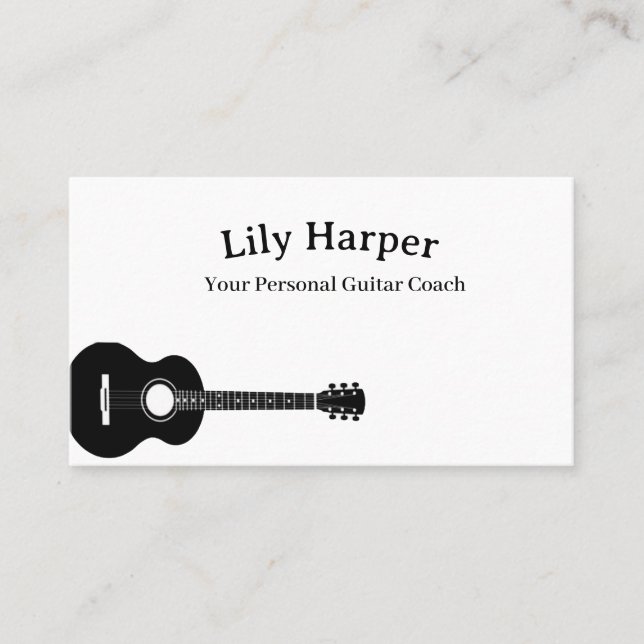Carte D'appel Professeur de guitare | Leçons électriques et acou (Devant)