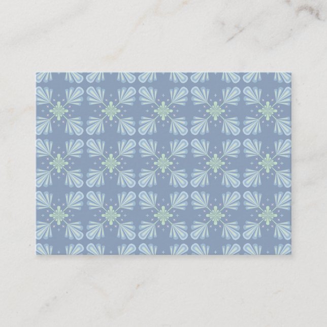 Carte D'appel Répétition abstraite florale bleu pastel (Devant)