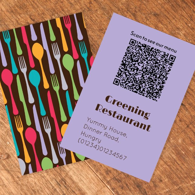 Carte D'appel Restaurant cafétéria restaurant menu de l'établiss (Créateur téléchargé)