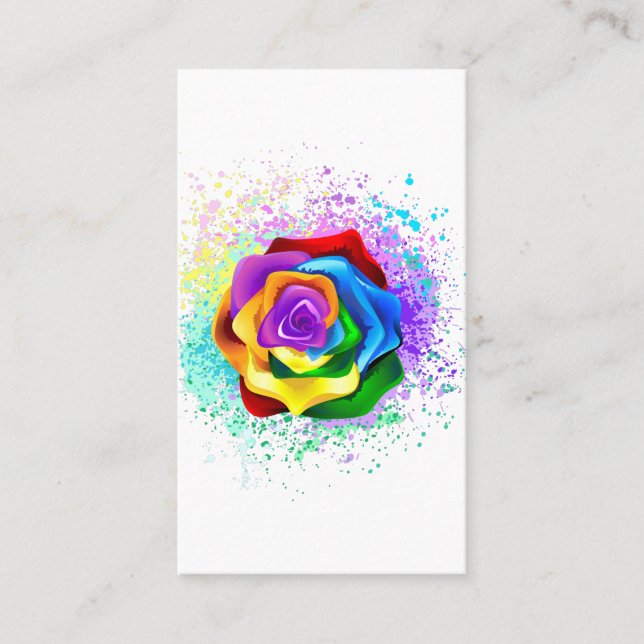 Carte D'appel Rose arc-en-ciel coloré (Devant)