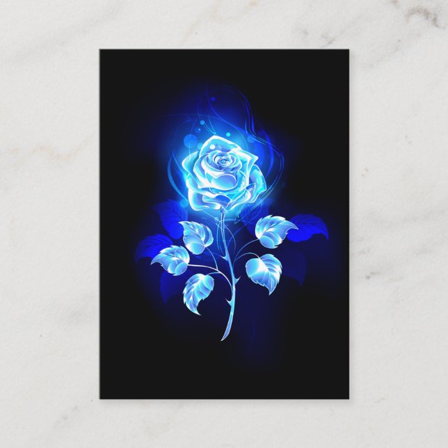 Carte D'appel Rose bleu brûlant (Devant)