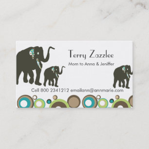 Carte D'appel Safari d'éléphant de maman de jungle de faune