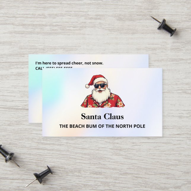 Carte D'appel Santa for Hire Funny (Devant/Arrière en situation)