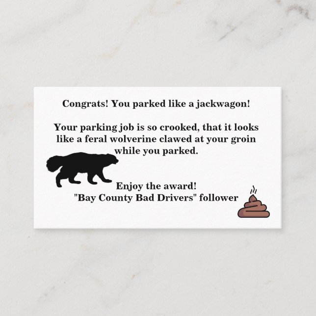 Carte d'appel Sarcastique (Devant)