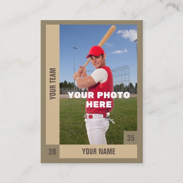 Carte D'appel Sepia Baseball Trading Card - Statistiques Personn (Devant)