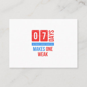 Carte D'appel Sept jours sans chasse aux fantômes rend un faible