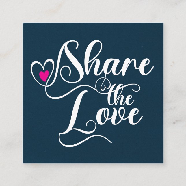 Carte D'appel Share the love script typography referral card (Devant)