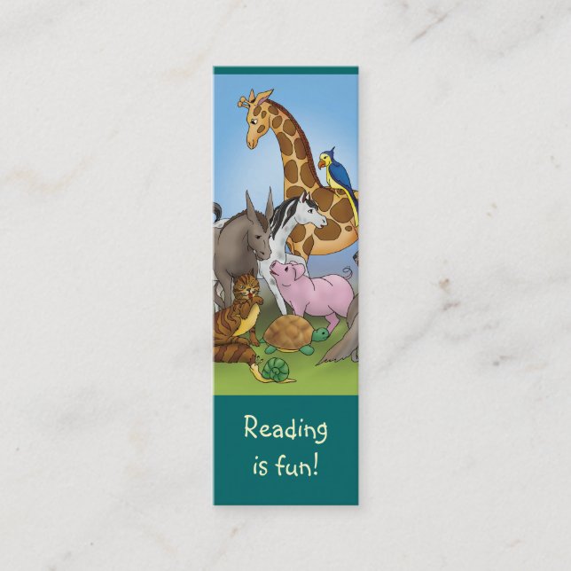 Carte D'appel Signet mignon d'animaux pour de jeunes amants de (Devant)