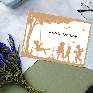 Carte D'appel Silouette Maman pour enfants