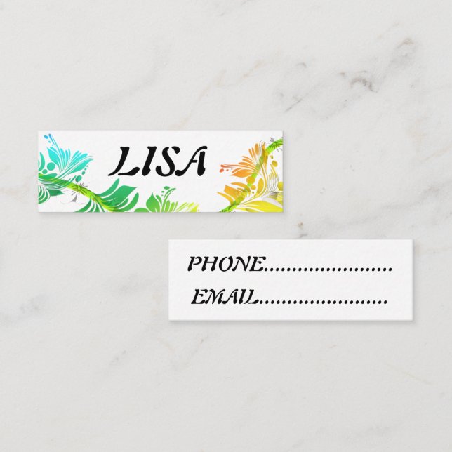 Carte D'appel simple (Devant / Derrière)