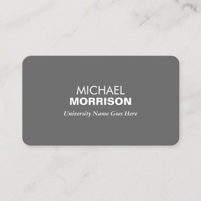 Carte D'appel Simple et moderne Grey Graduate University (Devant)