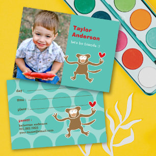 Carte D'appel Singe Brun Enjoué Dessin Animé Enfants Photo Journ