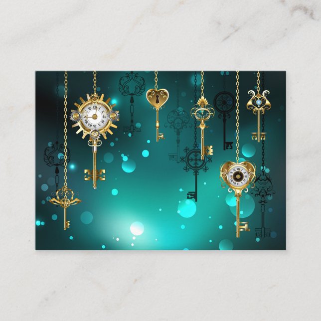 Carte D'appel Skeleton Keys on Green Background (Devant)