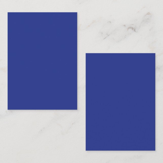 Carte D'appel Solid Deep Blue Backdrop | Bold Minimalist Design (Devant / Derrière)