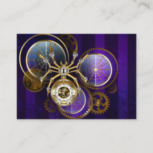 Carte D'appel Spider Steampunk sur Arrière - plan pourpre