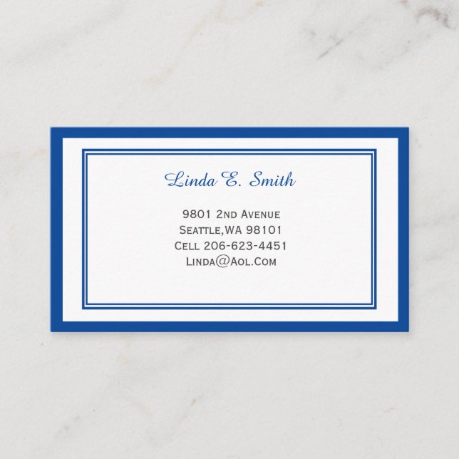 Carte d'appel standard (Devant)