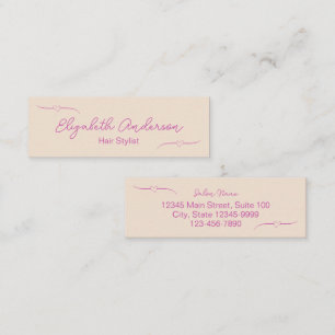 Carte D'appel Styliste des cheveux - Script manuscrit blanc et r