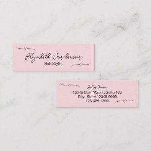 Carte D'appel Stylo cheveux rose et noir manuscrit