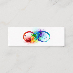 Carte D'appel Symbole d'infini avec plume arc-en-ciel