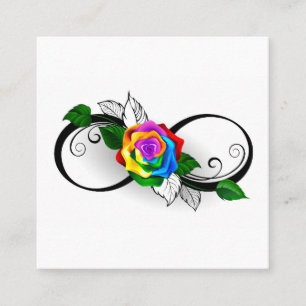 Carte D'appel Symbole d'infini avec Rose arc-en-ciel