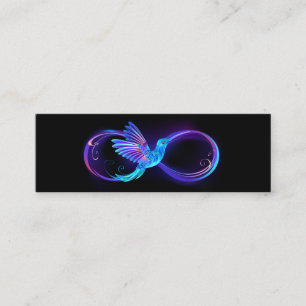 Carte D'appel Symbole d'infini néon avec colibri brillant