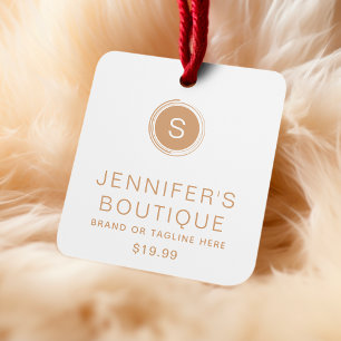 Carte D'appel Tags de vêtements Petite entreprise Tan Blanc