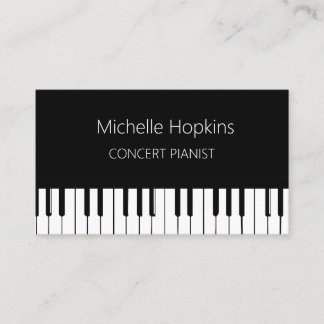 Carte D'appel Teacher de musique Elégant Pianist Keys