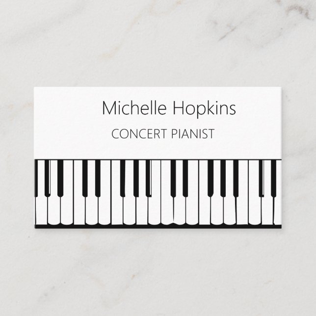 Carte D'appel Teacher de musique Elegant Piano Keys (Devant)