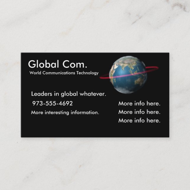 Carte D'appel Technologie des communications du monde (Devant)