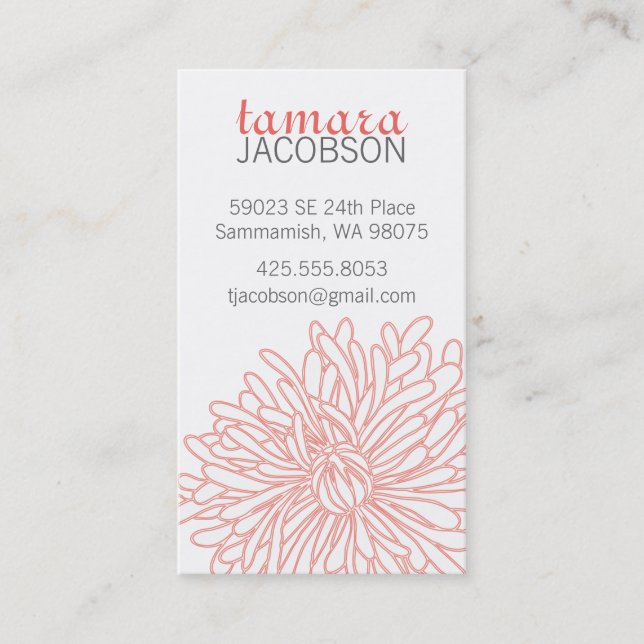 Carte D'appel Télécarte de fleur de chrysanthème (Devant)