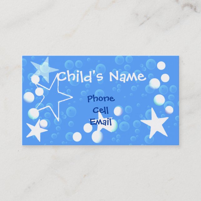 Carte D'appel Télécarte d'étoiles et d'enfants de bulles (Devant)