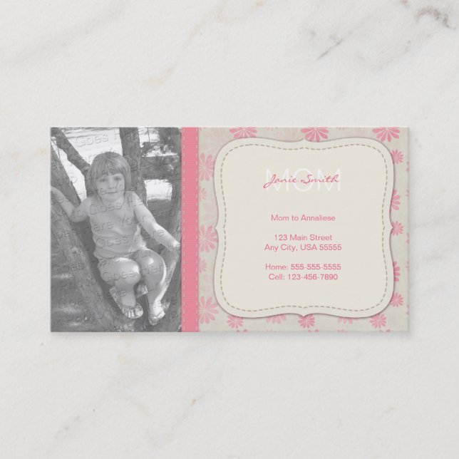 Carte D'appel Télécarte faite sur commande de photo de maman (Devant)