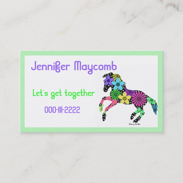 Carte D'appel Télécarte peinte de poney (Devant)