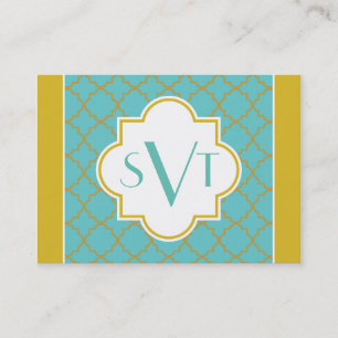 Carte D'appel Télécarte potelée de monogramme élégant