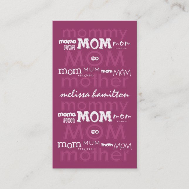 Carte D'appel Télécartes à la mode de maman (Devant)