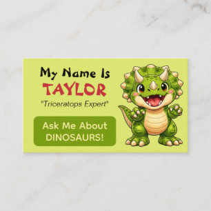 Carte D'appel Thème dinosaure personnalisé pour enfants amusant